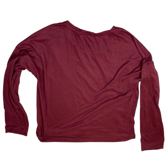 Lucky Brand Womens T-Shirt XL Long Sleeve V-Neck Crew Neck Red Casual Pullover - Picture 2 of 7